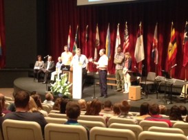 June 2015. Len sharing about our ministry at WGM's International Celebration of Mission. 